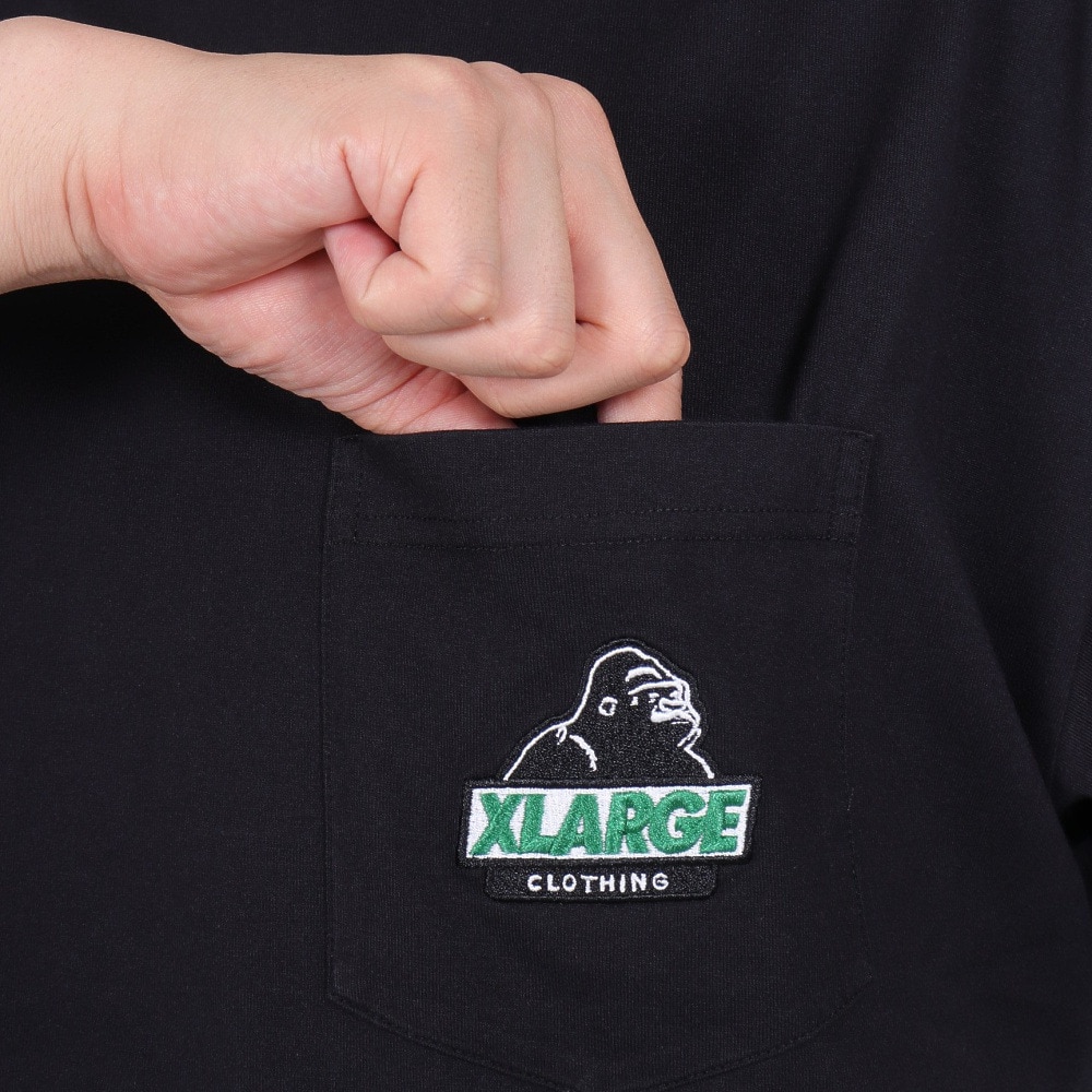エクストララージ（XLARGE）（メンズ）SLANTED OG ショートスリーブ ポケット Tシャツ 101242011004-BLACK