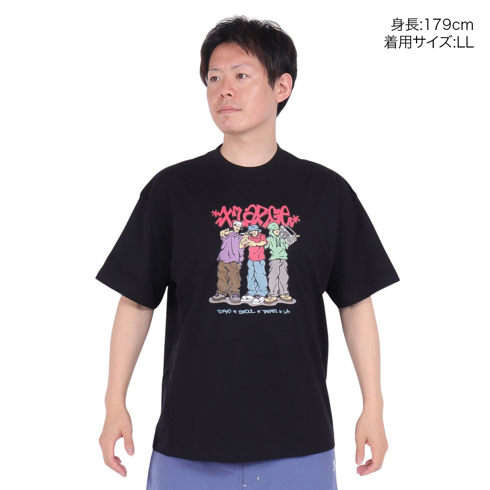 エクストララージ（XLARGE）（メンズ）CITIES ショートスリーブ Tシャツ 101242011017-BLACK