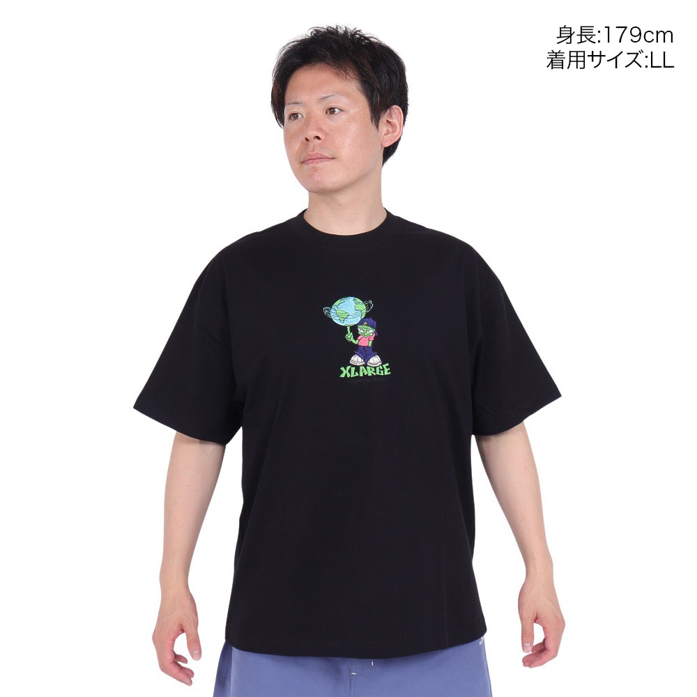 エクストララージ（XLARGE）（メンズ）AROUND THE WORLD ロゴ ショートスリーブ Tシャツ 101242011018-BLACK
