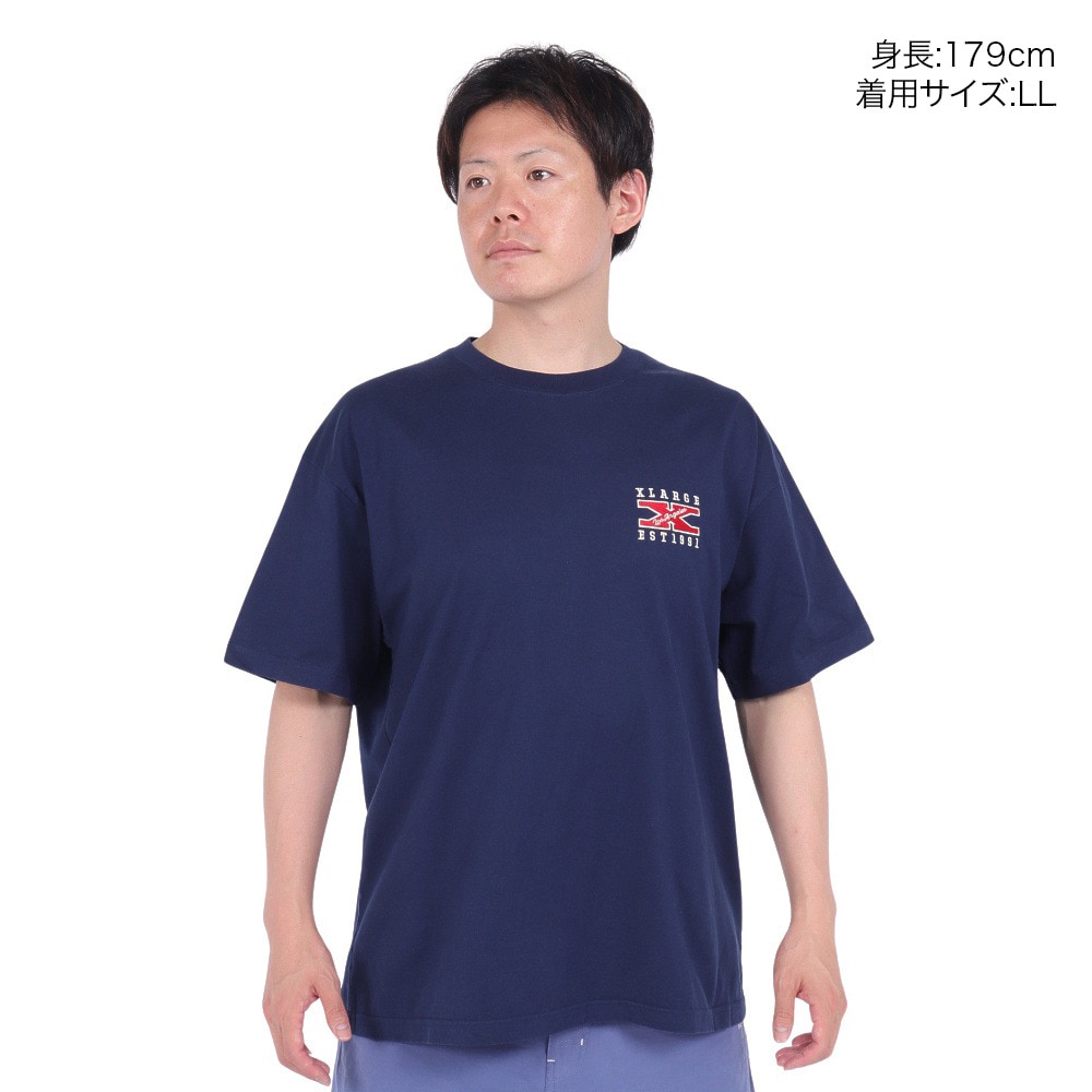 エクストララージ（XLARGE）（メンズ）ロゴ ショートスリーブ Tシャツ 101242011033-NAVY