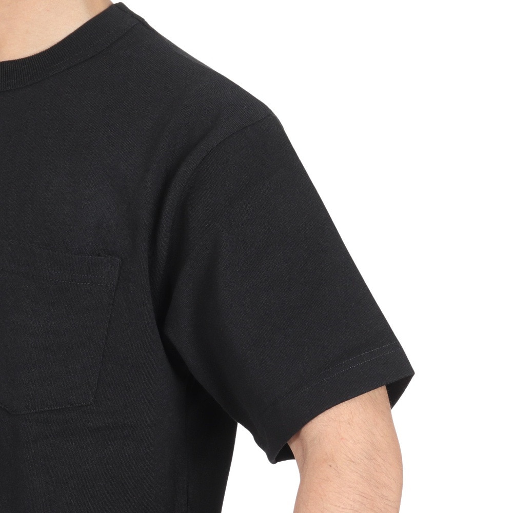 ヘルスニット（Healthknit）（メンズ）マックスウェイト クルーネック 半袖 ポケットTシャツ 51021 BLK