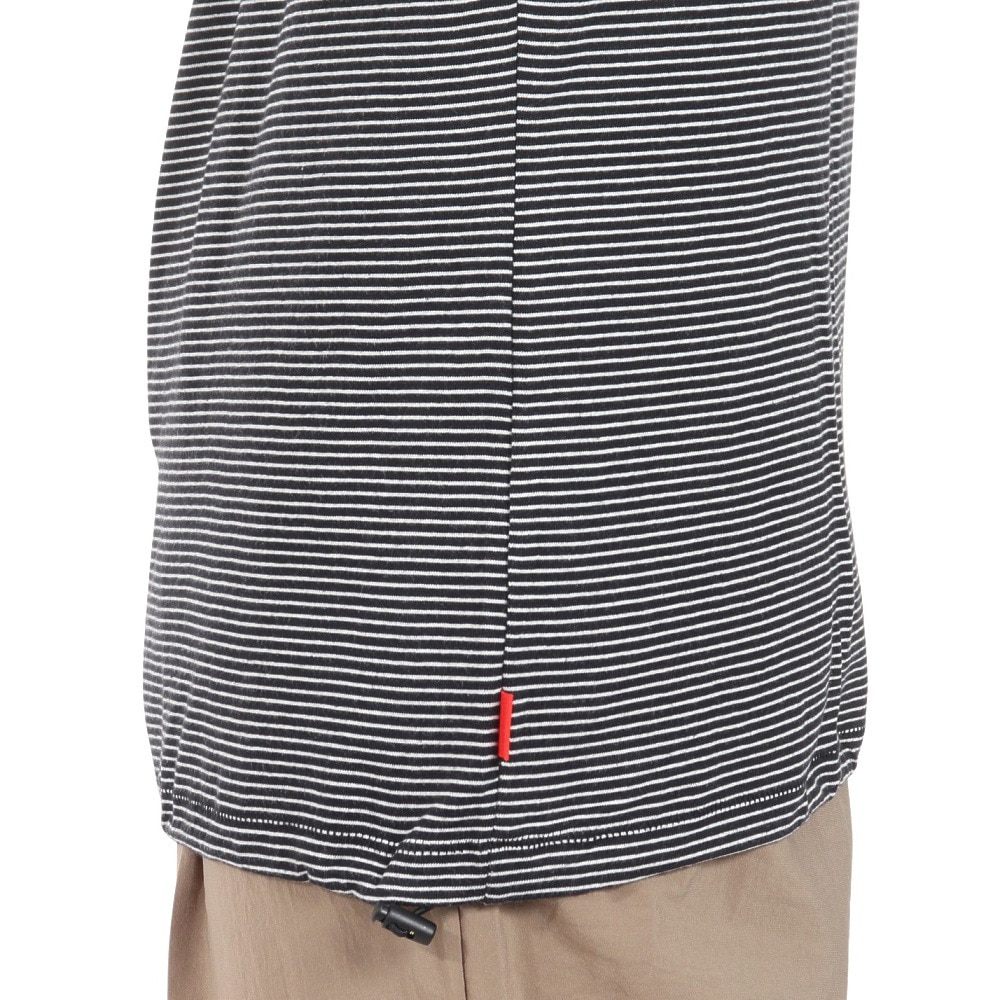 ヘルスニット（Healthknit）（メンズ）ナローボーダー ワイド クルーネック 半袖Tシャツ 51033 BLK/NAT
