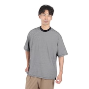 (メンズ)ナローボーダー ワイド クルーネック 半袖Tシャツ 51033 BLK/NAT