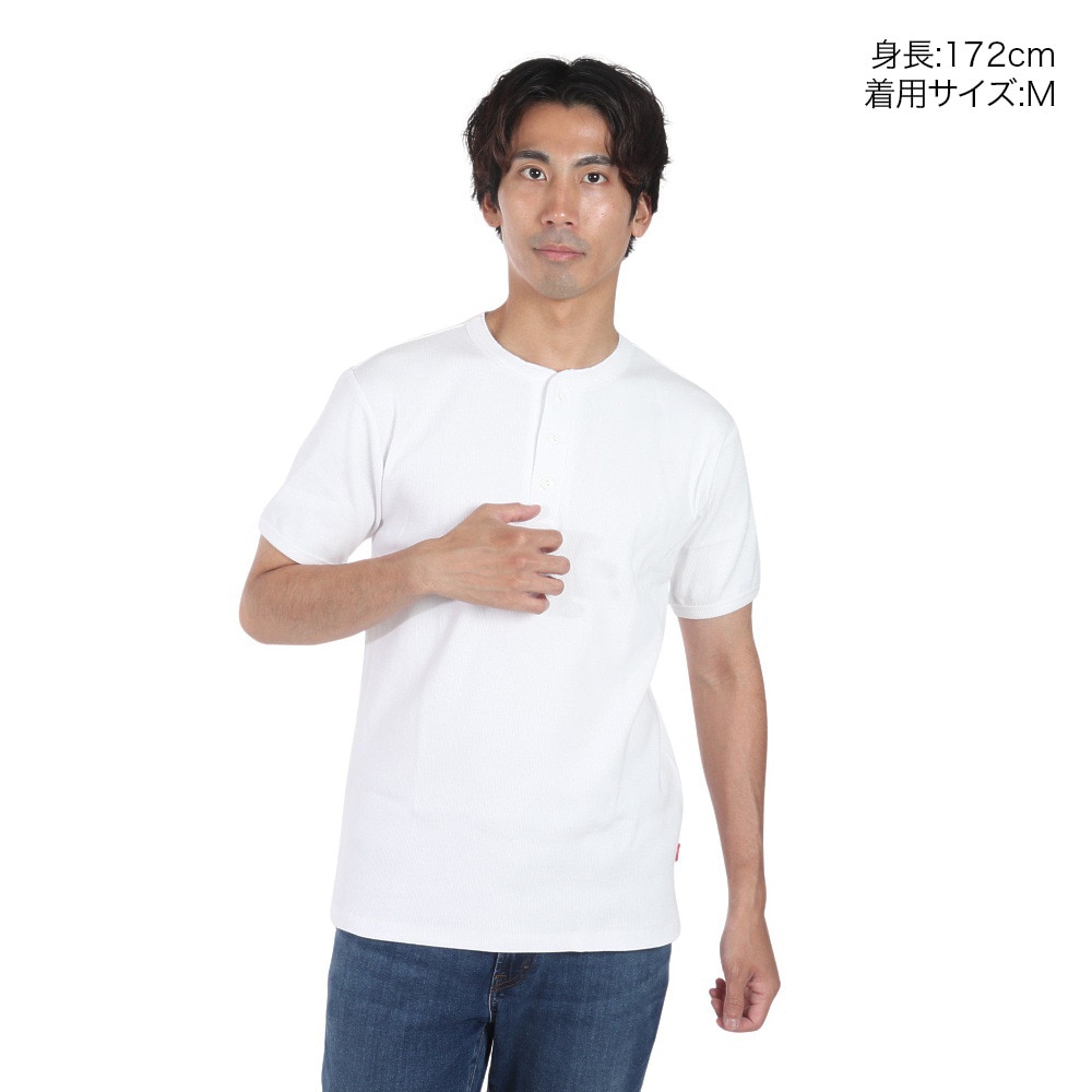 ヘルスニット（Healthknit）（メンズ）ヘビーウェイトリブ ヘンリーネック 半袖Tシャツ 53016 OFF