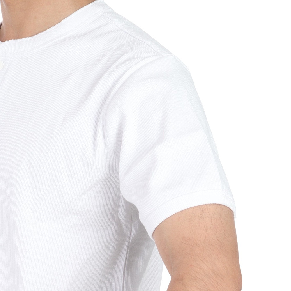 ヘルスニット（Healthknit）（メンズ）ヘビーウェイトリブ ヘンリーネック 半袖Tシャツ 53016 OFF