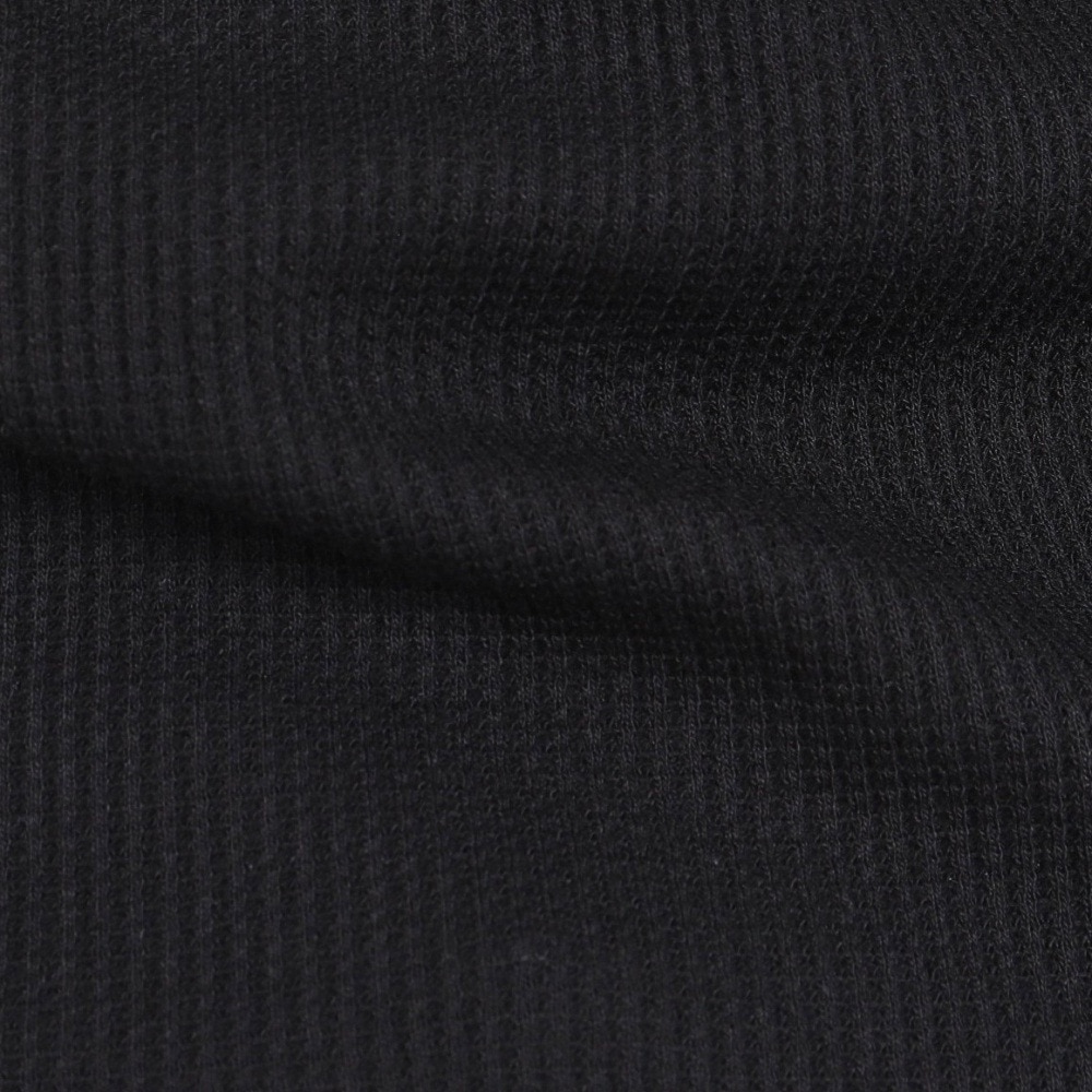 ヘルスニット（Healthknit）（メンズ、レディース）ベーシックワッフル ヘンリーネック 半袖Tシャツ 601S BLK