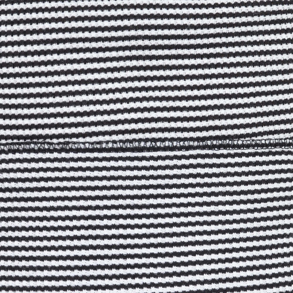 ヘルスニット（Healthknit）（メンズ、レディース）ベーシックワッフル ヘンリーネック 半袖Tシャツ ボーダー 601S BLK/OFF