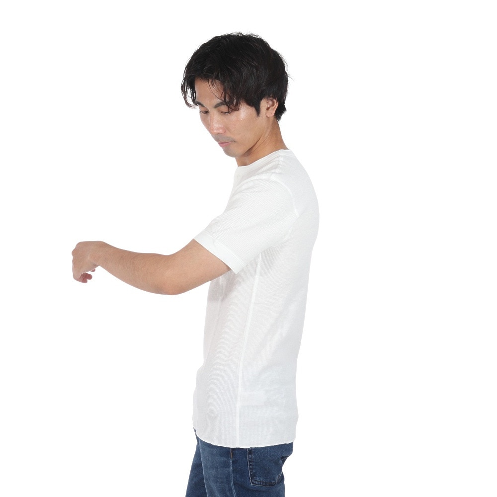 ヘルスニット（Healthknit）（メンズ、レディース）ベーシックワッフル ヘンリーネック 半袖Tシャツ 601S OFF