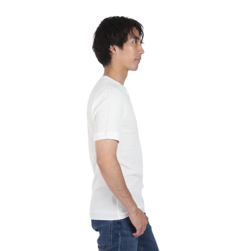ヘルスニット（Healthknit）（メンズ、レディース）ベーシックワッフル ヘンリーネック 半袖Tシャツ 601S OFF