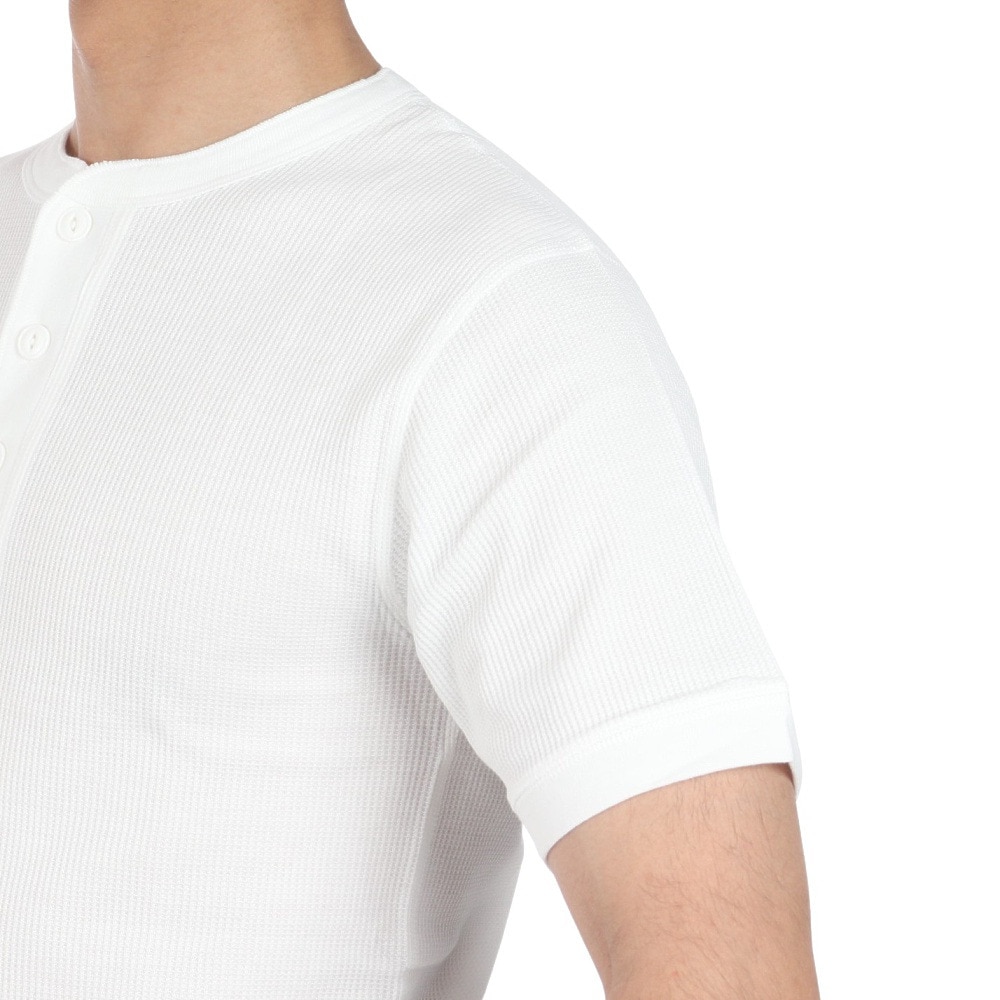 ヘルスニット（Healthknit）（メンズ、レディース）ベーシックワッフル ヘンリーネック 半袖Tシャツ 601S OFF