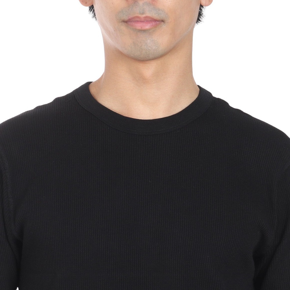ヘルスニット（Healthknit）（メンズ、レディース）ベーシックワッフル クルーネック 半袖Tシャツ 602S BLK