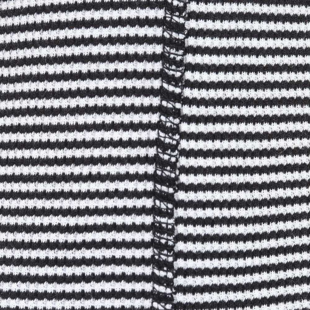 ヘルスニット（Healthknit）（メンズ、レディース）ベーシックワッフル クルーネック 半袖Tシャツ ボーダー 602S BLK/OFF