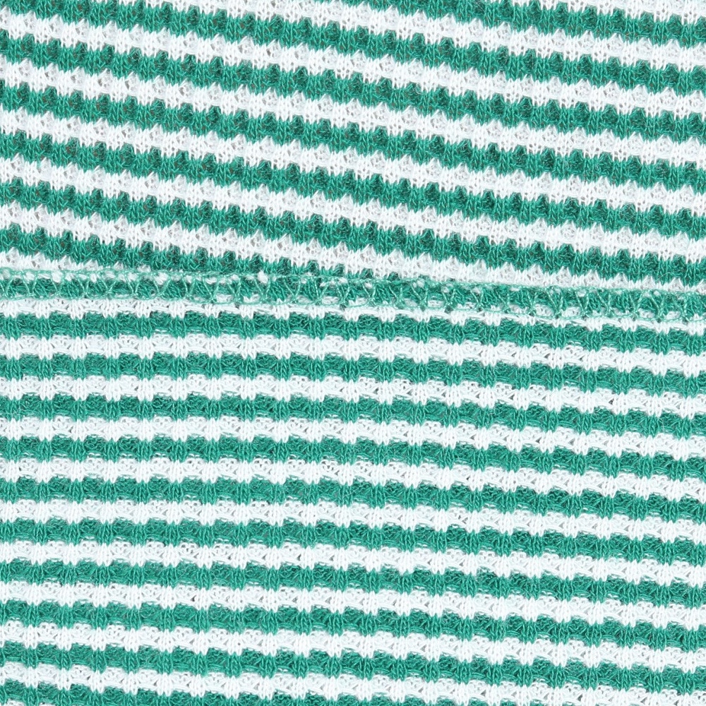 ヘルスニット（Healthknit）（メンズ、レディース）ベーシックワッフル クルーネック 半袖Tシャツ ボーダー 602S GRN/OFF