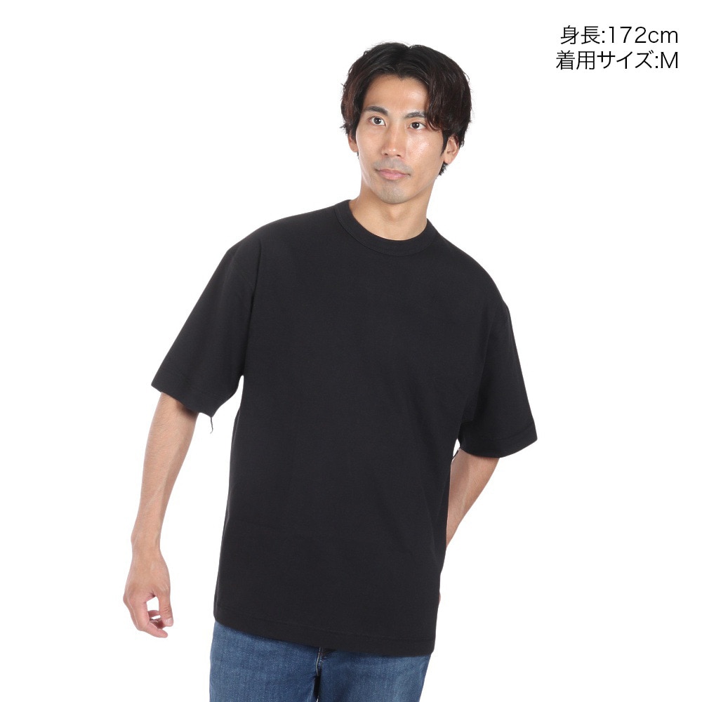 ヘルスニット（Healthknit）（メンズ）USAコットン クルーネック 半袖Tシャツ HR24S-M005 BLK