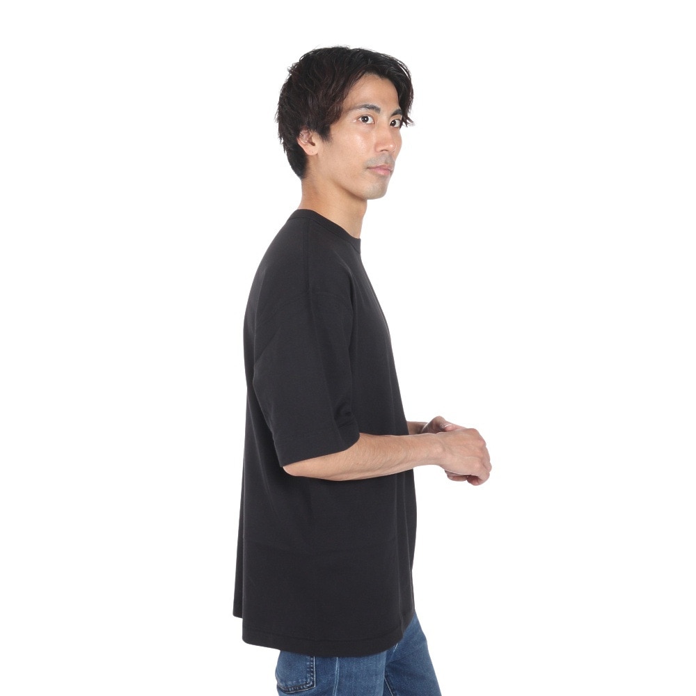 ヘルスニット（Healthknit）（メンズ）USAコットン クルーネック 半袖Tシャツ HR24S-M005 BLK