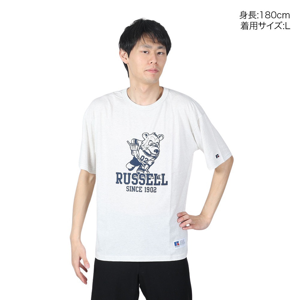 ラッセル（RUSSELL）（メンズ）30S/-アイスホッケー ベア 半袖Tシャツ RBM24S0017 NTL
