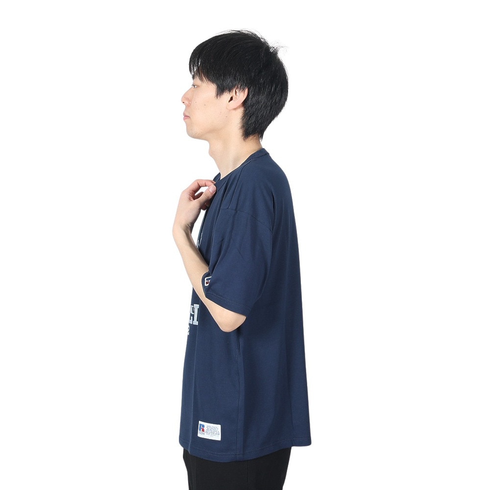 ラッセル（RUSSELL）（メンズ）30S/-アイスホッケー ベア 半袖Tシャツ RBM24S0017 NVY