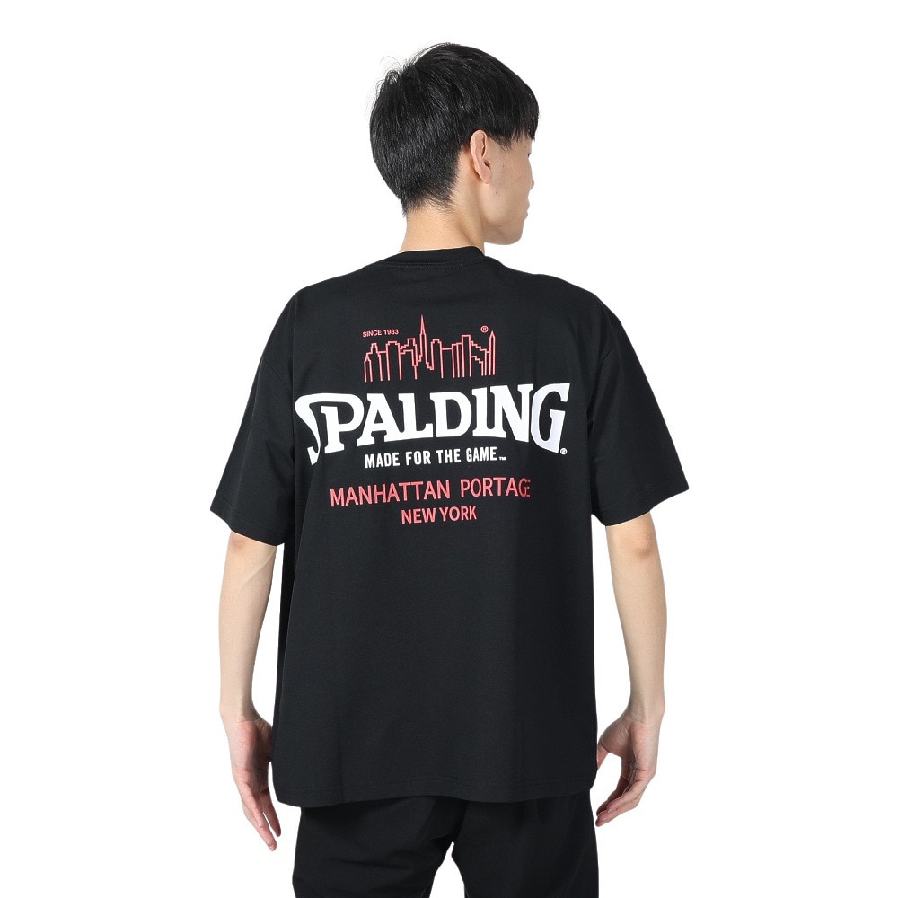 マンハッタンポーテージ（ManhattanPortage）（メンズ、レディース）半袖プリントTシャツ スポルティング 24SS-MP-M574 BLK