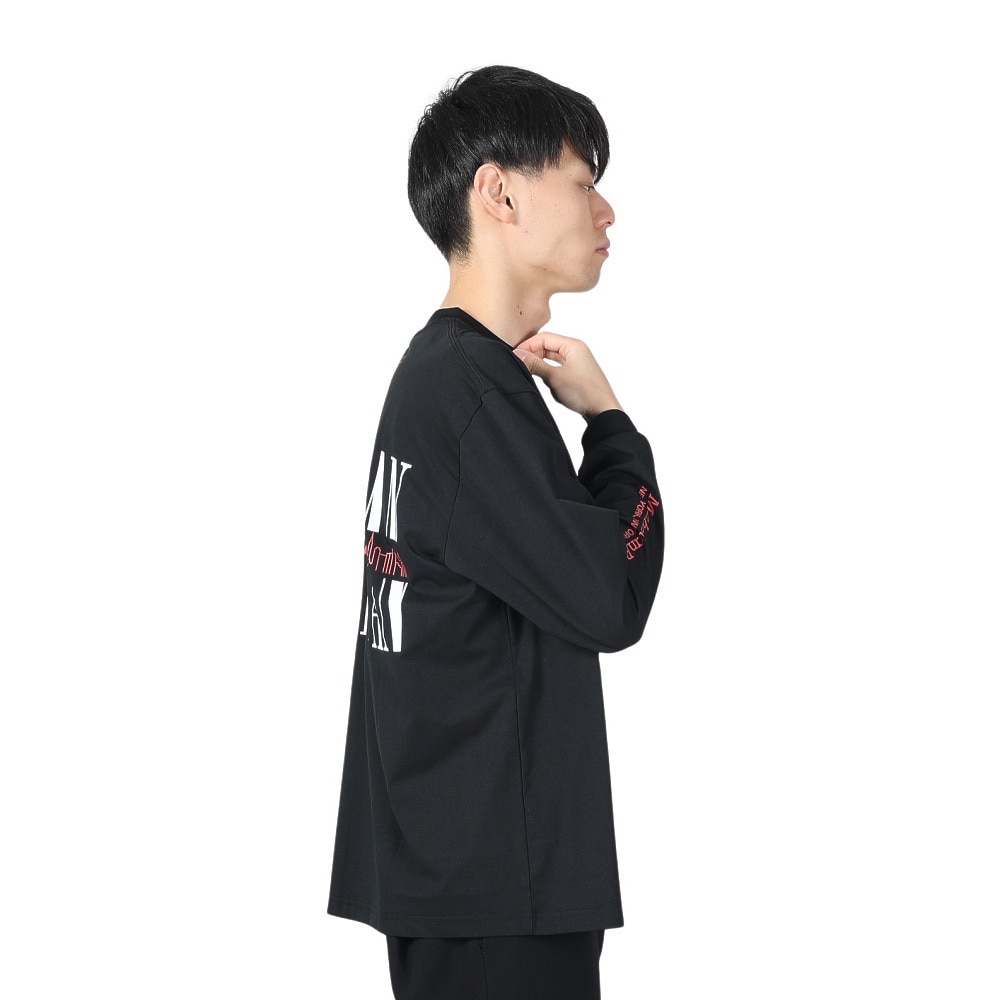 マンハッタンポーテージ（ManhattanPortage）（メンズ、レディース）長袖プリントTシャツ スポルティング 24SS-MP-M575 BLK