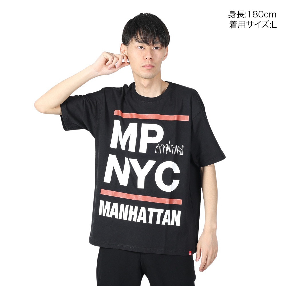 マンハッタンポーテージ（ManhattanPortage）（メンズ、レディース）半袖プリントTシャツ 24SS-MP-M577 BLK