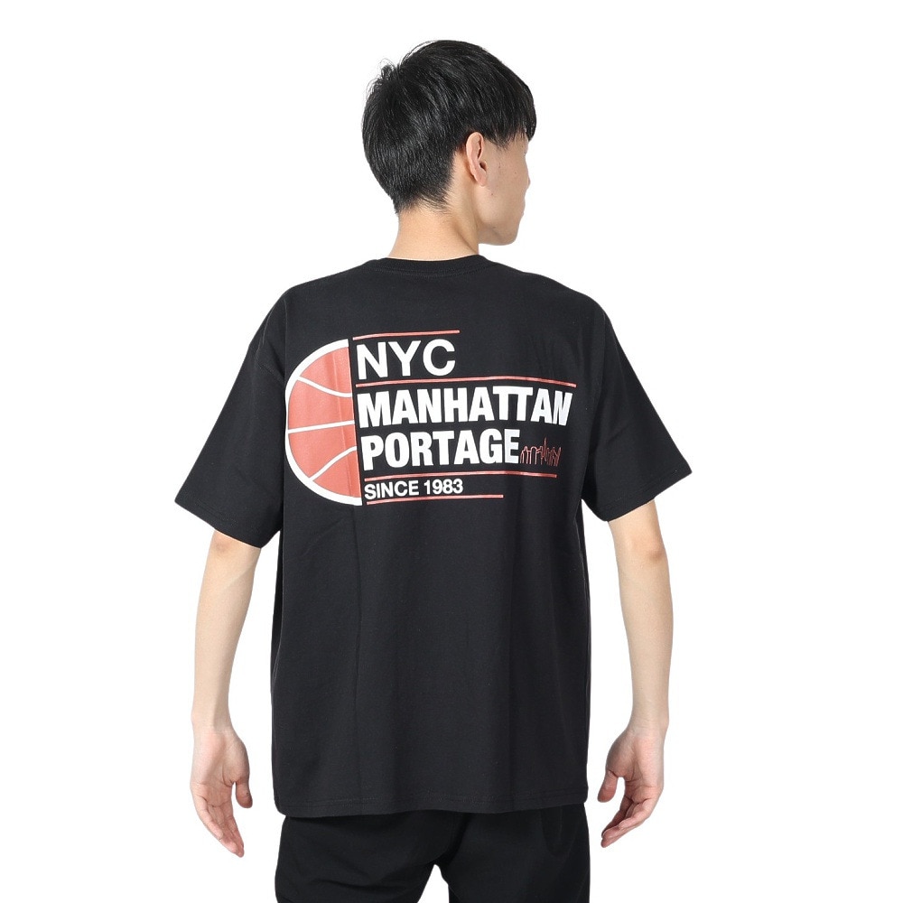 マンハッタンポーテージ（ManhattanPortage）（メンズ、レディース）半袖プリントTシャツ 24SS-MP-M577 BLK