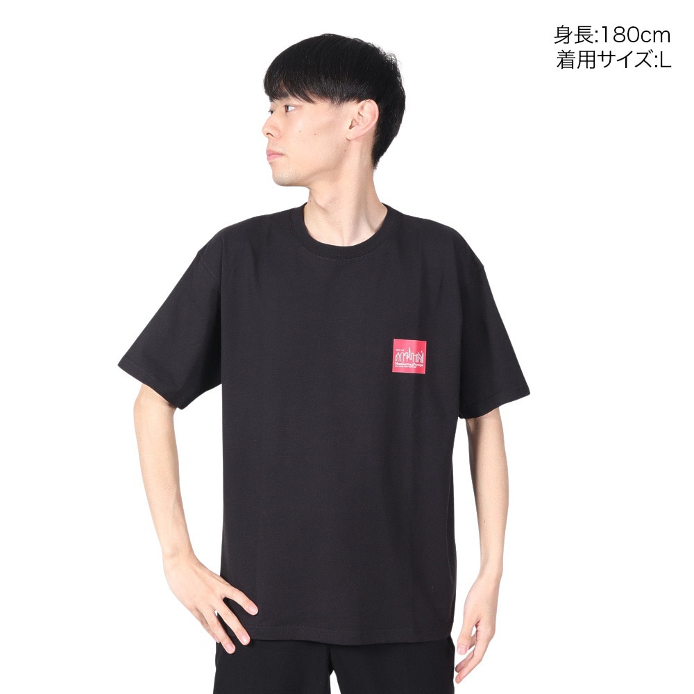 マンハッタンポーテージ（ManhattanPortage）（メンズ、レディース）半袖 ショートスリーブ プリントTシャツ MP-M375 BLK