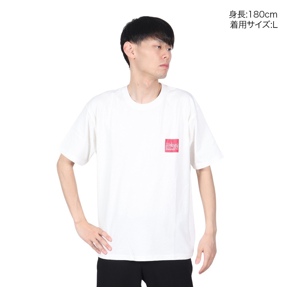 マンハッタンポーテージ（ManhattanPortage）（メンズ、レディース）半袖 ショートスリーブ プリントTシャツ MP-M375 WHT