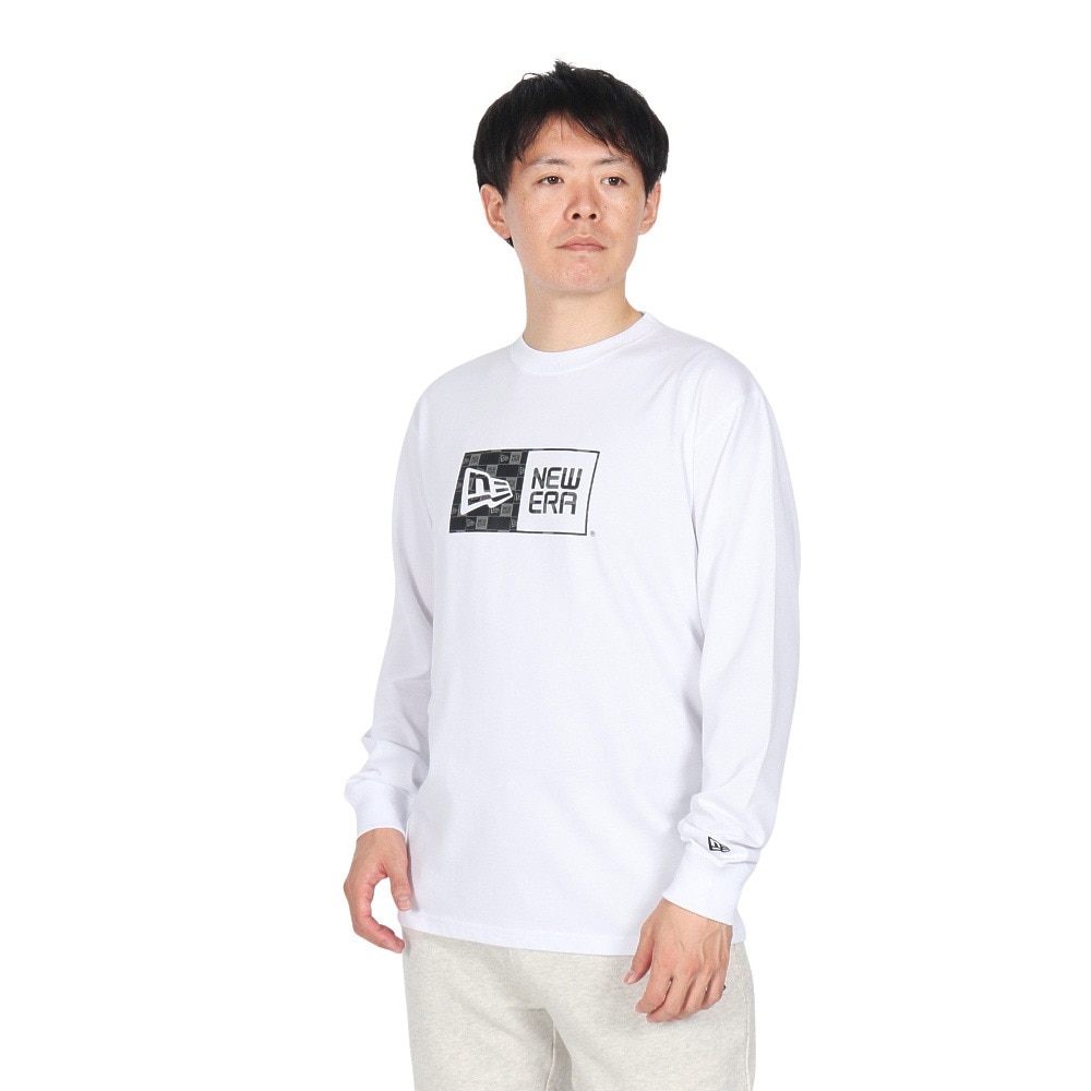 ニューエラ（NEW ERA）（メンズ）長袖コットンTシャツ ボックスロゴ パターン 14324722