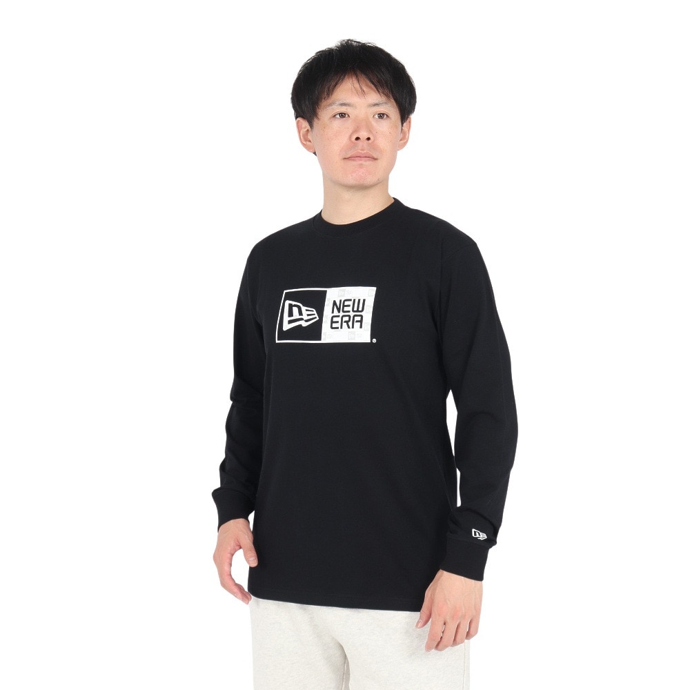 ニューエラ（NEW ERA）（メンズ）長袖コットンTシャツ ボックスロゴ パターン 14324723