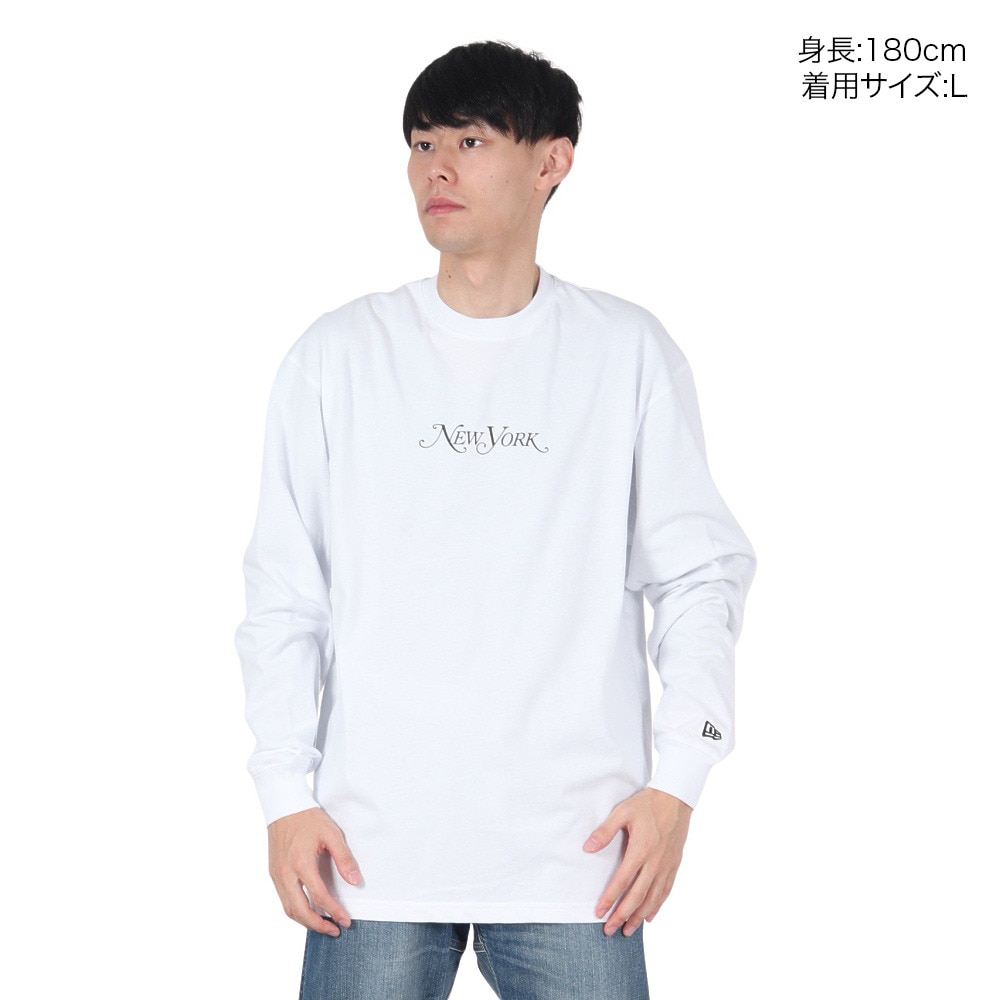 ニューエラ（NEW ERA）（メンズ、レディース）長袖 オーバーサイズド コットン Tシャツ New York Magazine 14350606