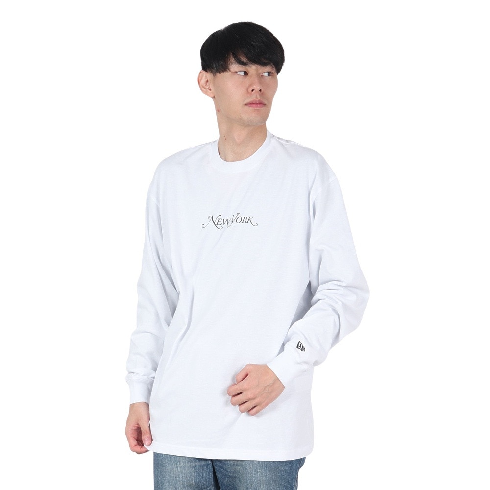 ニューエラ（NEW ERA）（メンズ、レディース）長袖 オーバーサイズド コットン Tシャツ New York Magazine 14350606