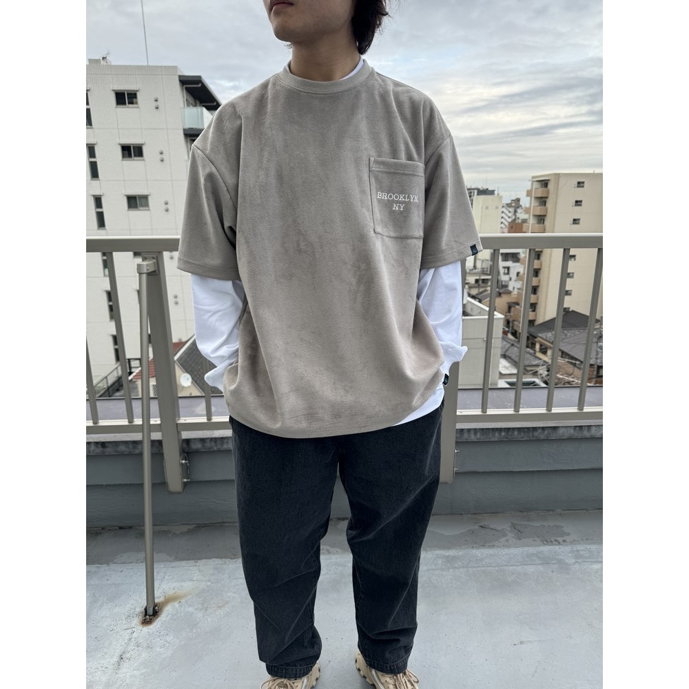 ヤックパック（YAK PAK）（メンズ）フェイクスエード 半袖 Tシャツ 4710009-03 MGR