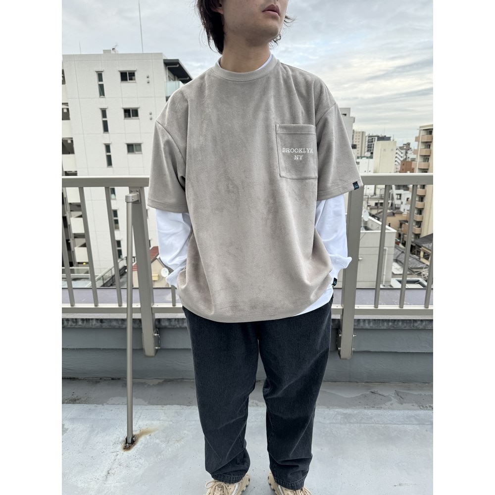 ヤックパック（YAK PAK）（メンズ）フェイクスエード 半袖 Tシャツ 4710009-03 MGR