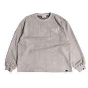 (メンズ、レディース)フェイクスエード ポケット 長袖 Tシャツ 4710012