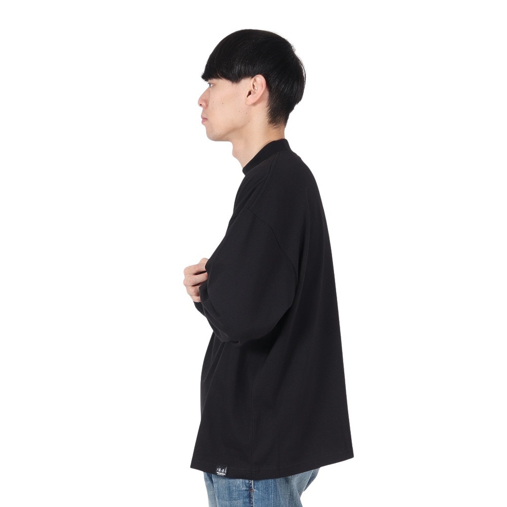 ヤックパック（YAK PAK）（メンズ）無地 モックネック ロングTシャツ 4710017-01 BLK