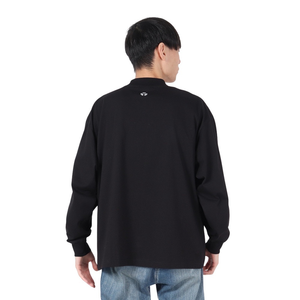 ヤックパック（YAK PAK）（メンズ）無地 モックネック ロングTシャツ 4710017-01 BLK