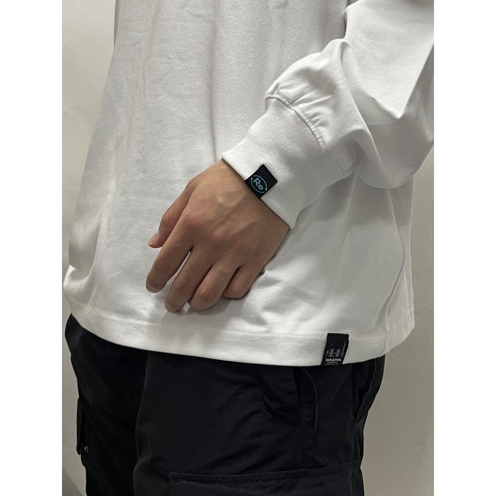 ヤックパック（YAK PAK）（メンズ）無地 モックネック ロングTシャツ 4710017-07 WHT