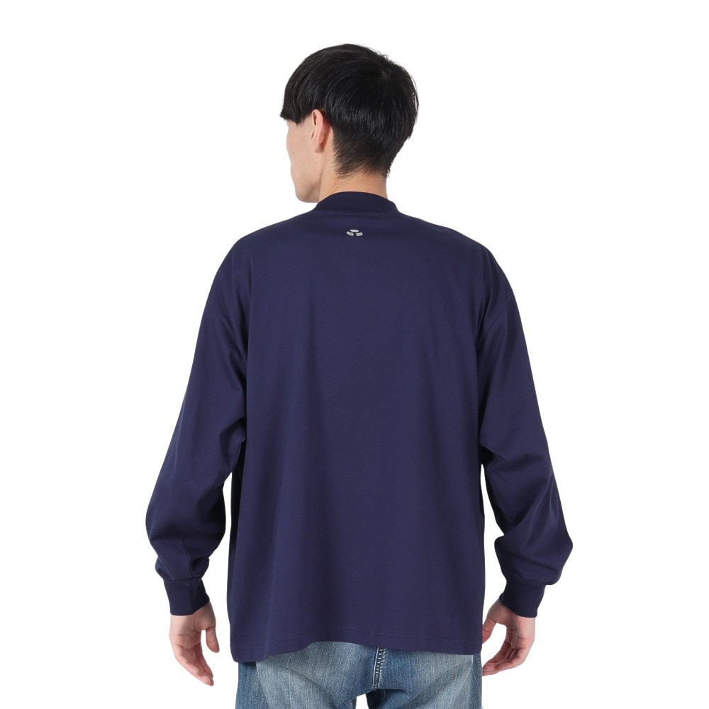 ヤックパック（YAK PAK）（メンズ）無地 モックネック ロングTシャツ 4710017-60 NAV