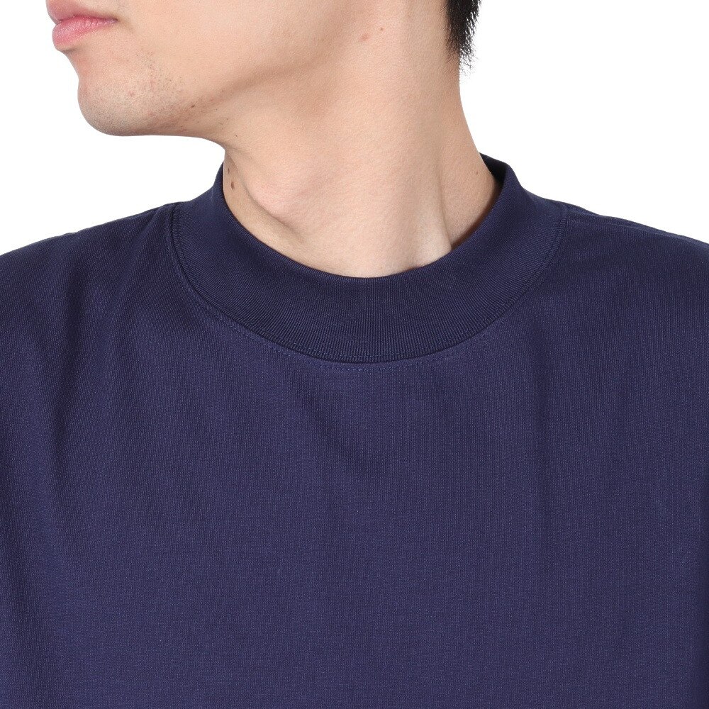 ヤックパック（YAK PAK）（メンズ）無地 モックネック ロングTシャツ 4710017-60 NAV
