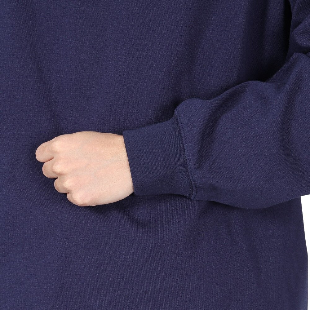 ヤックパック（YAK PAK）（メンズ）無地 モックネック ロングTシャツ 4710017-60 NAV
