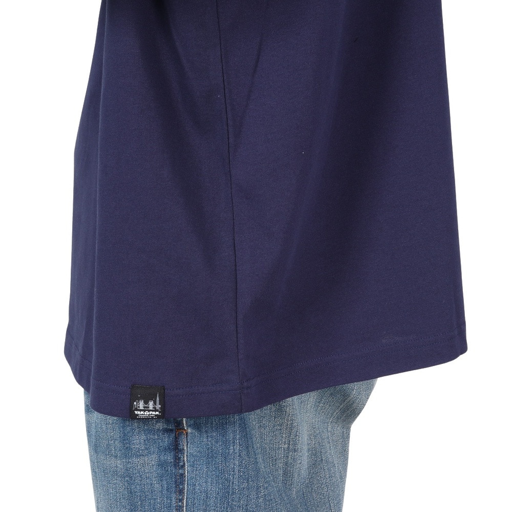 ヤックパック（YAK PAK）（メンズ）無地 モックネック ロングTシャツ 4710017-60 NAV