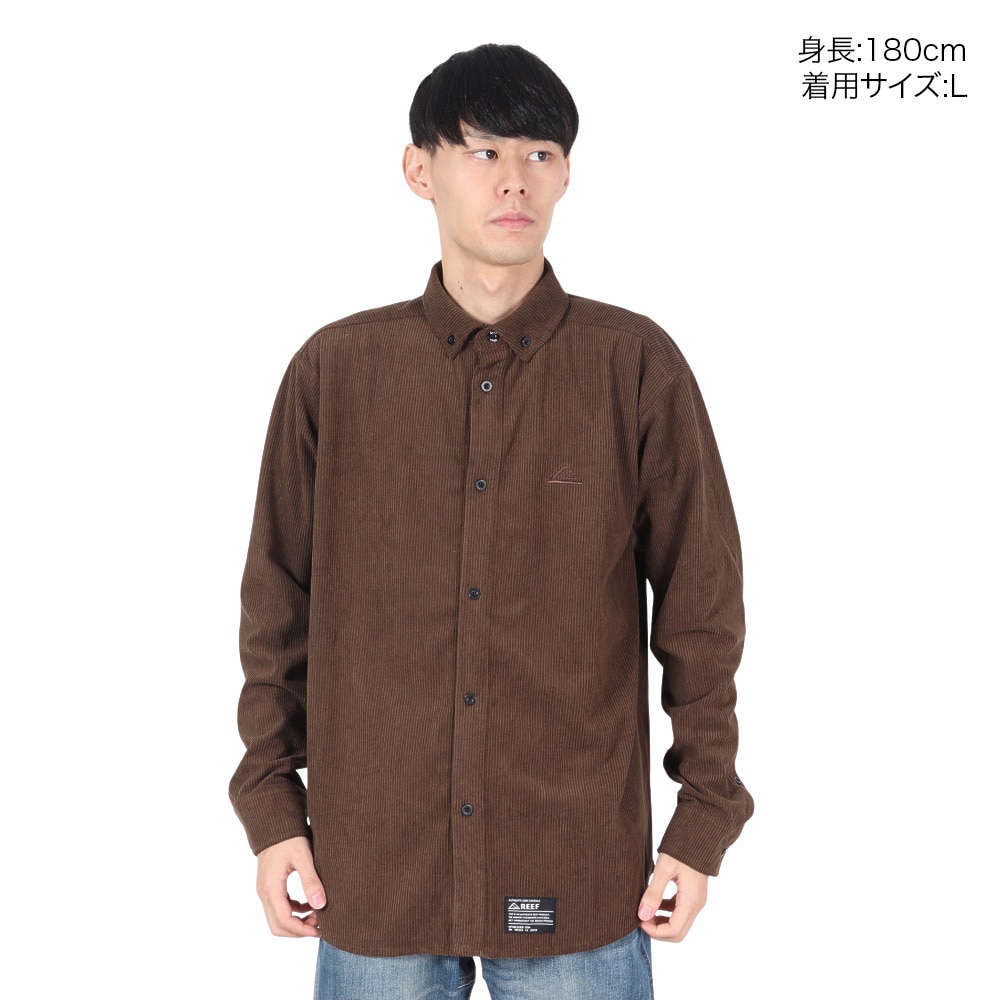リーフ（REEF）（メンズ）コーデュロイ ロングスリーブシャツ RFWSM2431-BRW