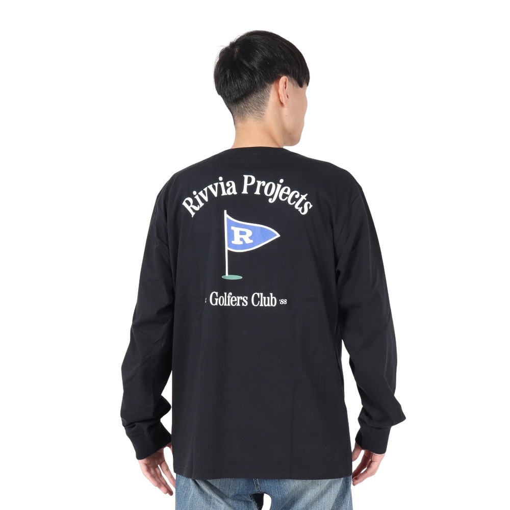 リヴィアプロジェクツ（Rivvia Projectu）（メンズ）FLAG ロングスリーブTシャツ RTE-24316-BLK