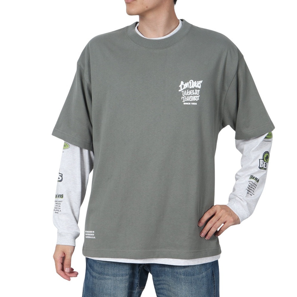 ベンデイビス（BEN DAVIS）（メンズ）長袖シャツ&半袖レイヤードTシャツ 24780035-KHA
