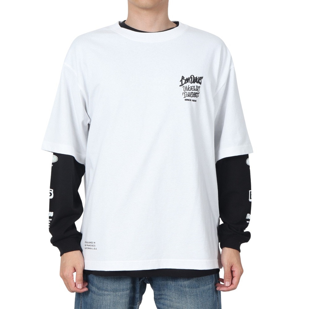 ベンデイビス（BEN DAVIS）（メンズ）長袖シャツ&半袖レイヤードTシャツ 24780035-WHT