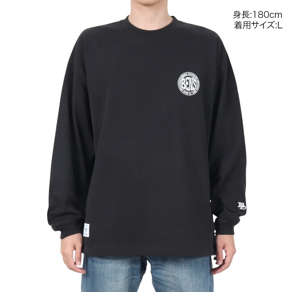 ベンデイビス（BEN DAVIS）（メンズ）サークルロゴ ロングスリーブTシャツ 24780036-BLK