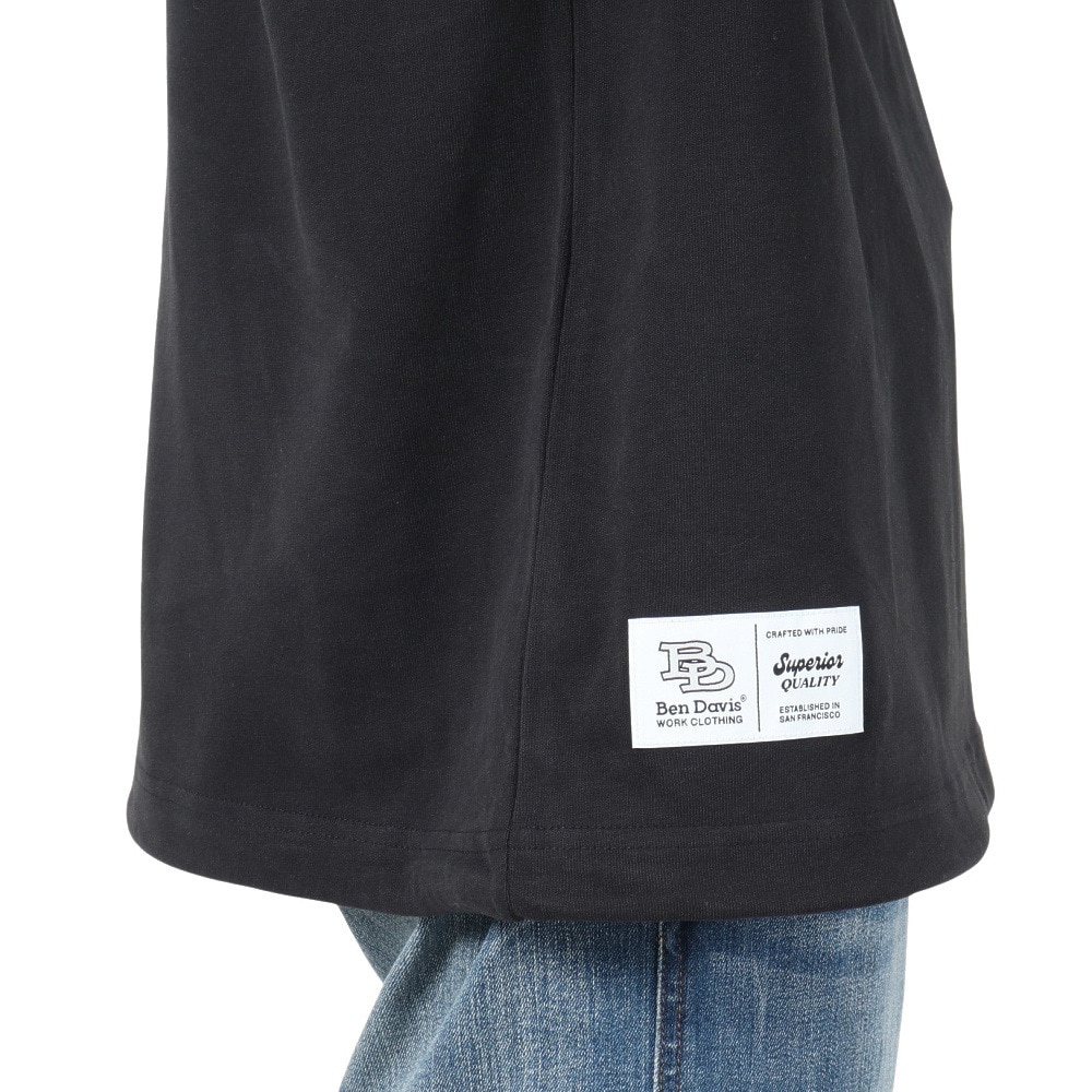 ベンデイビス（BEN DAVIS）（メンズ）サークルロゴ ロングスリーブTシャツ 24780036-BLK