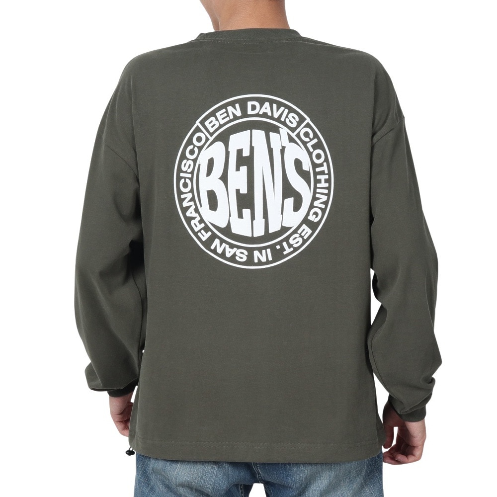 ベンデイビス（BEN DAVIS）（メンズ）サークルロゴ ロングスリーブTシャツ 24780036-KHA