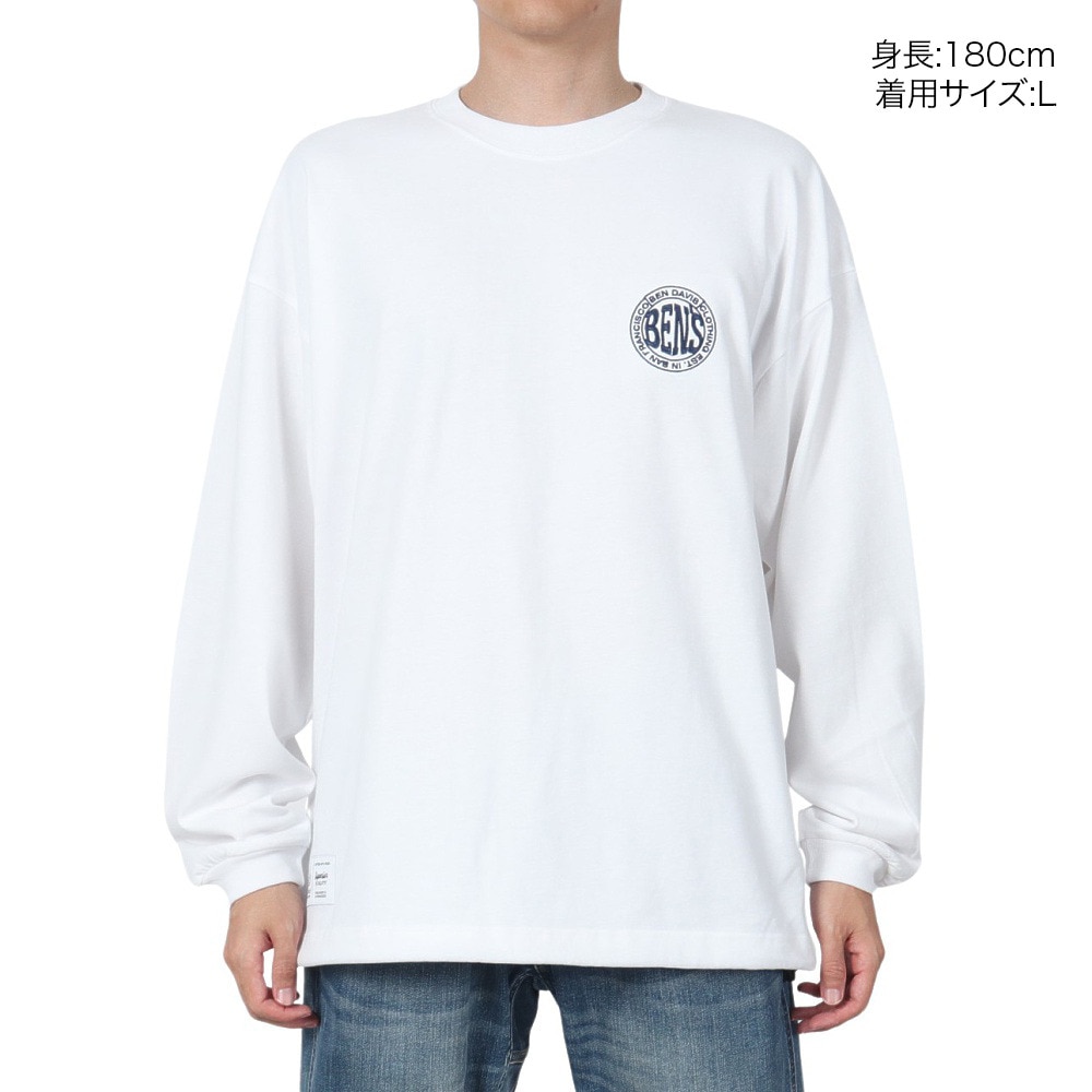 ベンデイビス（BEN DAVIS）（メンズ）サークルロゴ ロングスリーブTシャツ 24780036-WHT