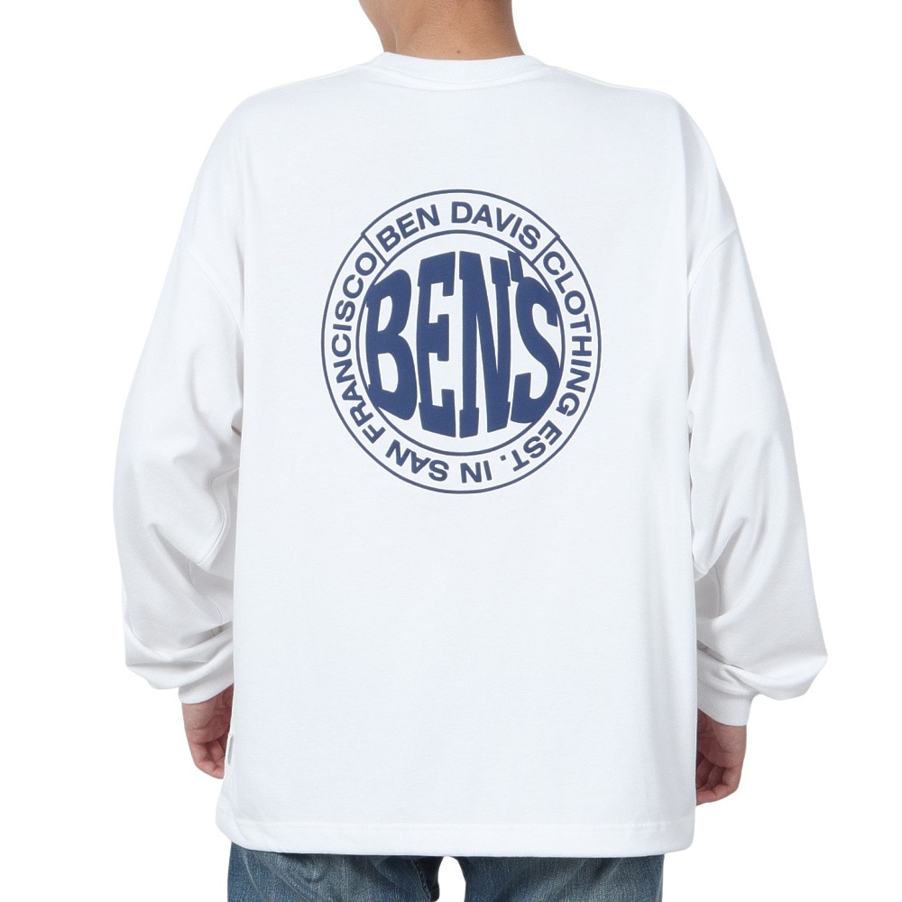 ベンデイビス（BEN DAVIS）（メンズ）サークルロゴ ロングスリーブTシャツ 24780036-WHT